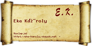 Eke Károly névjegykártya