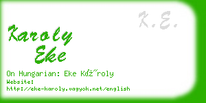 karoly eke business card